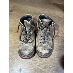 Vintage Dr Martens 8287 Brown Leather Boots Made In England Womens 5 Distressed